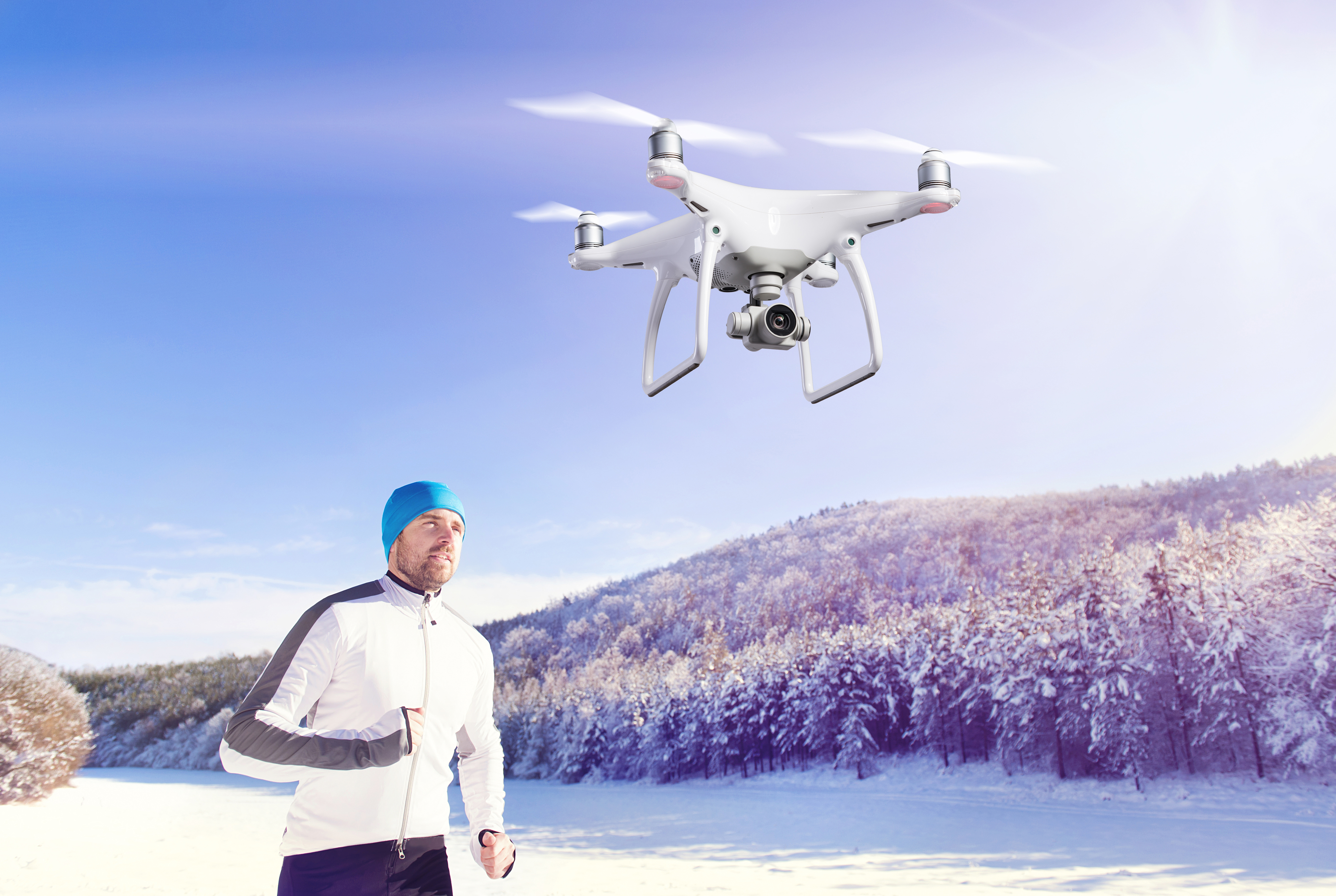 Showing cold weather drone flying